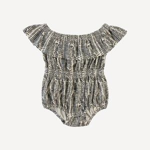 NWT Kate Quinn Fern Frond Off Shoulder Ruffle Bubble 3-6m